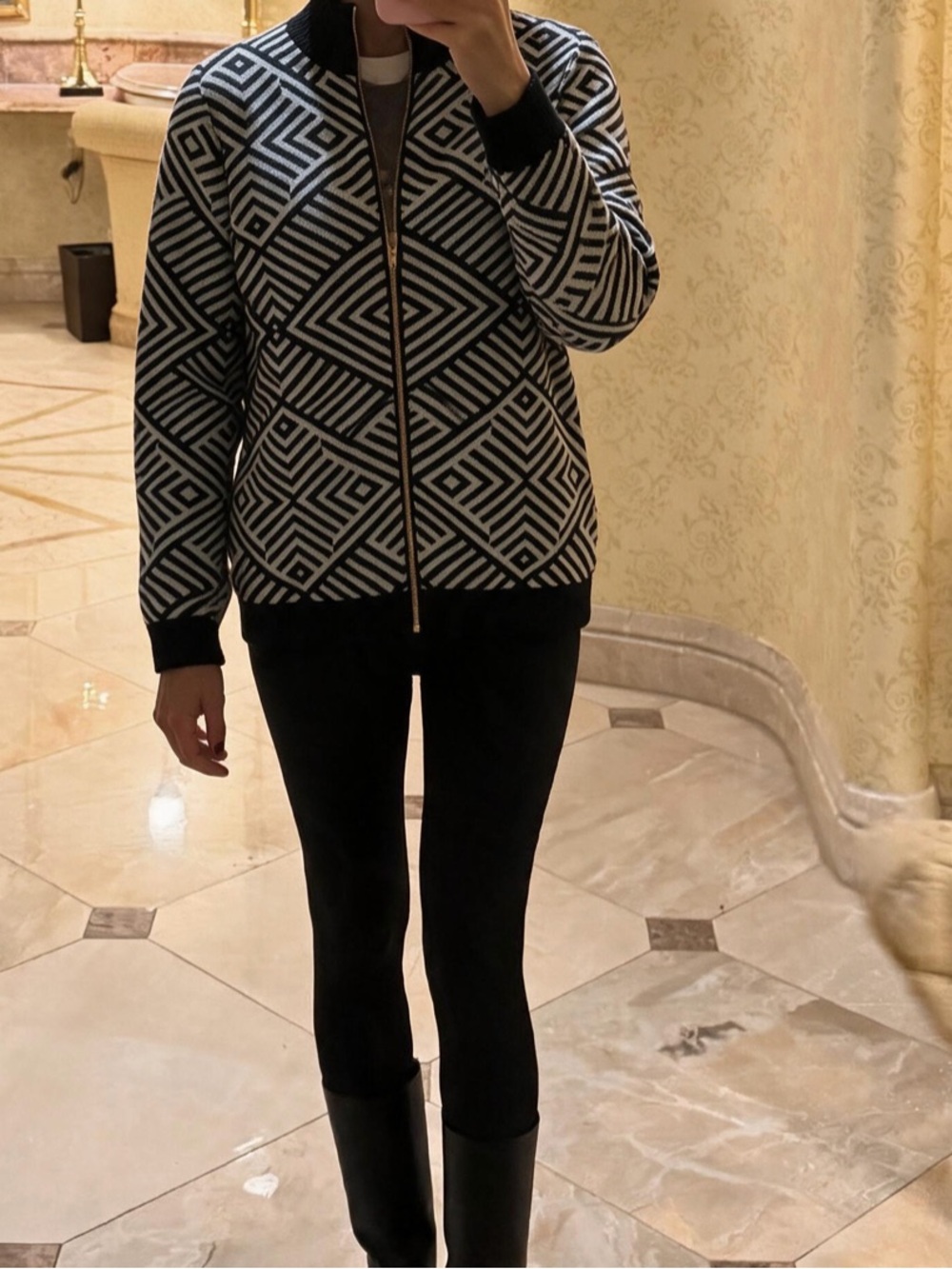 Alexander T Sweater with Gold Zipper